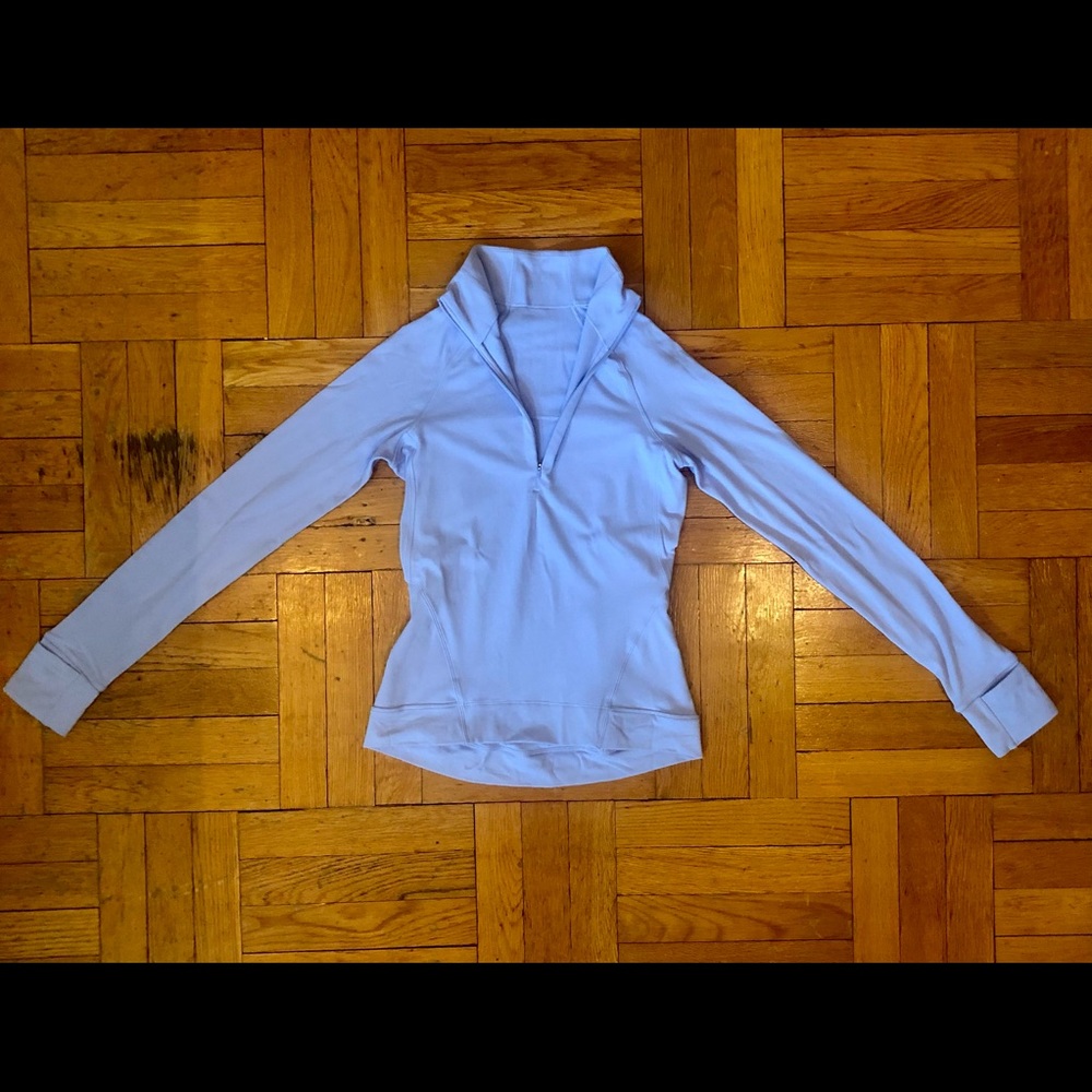 lululemon athletica light blue half-zip pullover